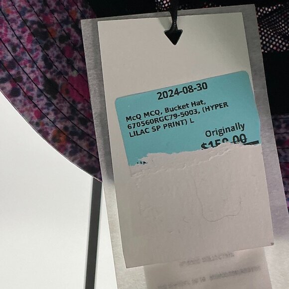 MCQ By Alexander McQueen Purple Hyper Speckle Women\'s Size L Bucket Hat NWT
